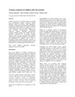 Trauma symptoms in children after the tsunami