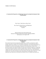 A constructivist perspective on monitoring classroom learning environments under transformation