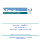 Journal quality: an analysis of Archives and Manuscripts