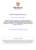Evaluation of response quality for heterogeneous question answering systems