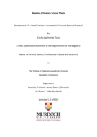 Development of a good practice frameworks in forensic science research