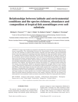 Relationships between latitude and environmental conditions and the species richness, abundance and composition of tropical fish assemblages over soft substrata