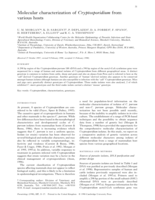 Molecular characterization of Cryptosporidium from various hosts