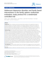 Adolescent depressive disorders and family based interventions in the family options multicenter evaluation: Study protocol for a randomized controlled trial