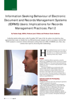 Information seeking behaviour of electronic document and records management systems (EDRMS) users: Implications for records management practices. Part 2