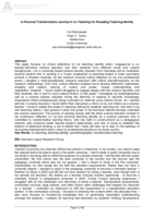 A Personal Transformative Journey in Co-Teaching for Revealing Teaching Identity