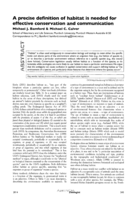 A precise definition of habitat is needed for effective conservation and communication