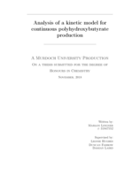 Analysis of a kinetic model for continuous polyhydroxybutyrate production