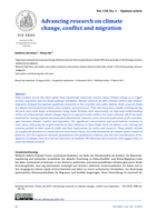 Advancing research on climate change, conflict and migration