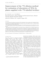 Improvement of the 15N dilution method for estimation of absorption of NOx by plants supplied with 15N-labelled fertilizer
