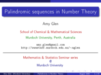 Palindromic sequences in Number Theory