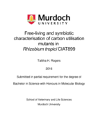 Free-living and symbiotic characterisation of carbon utilisation mutants in Rhizobium tropici CIAT899