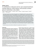 A combination of physical activity and computerized brain training improves verbal memory and increases cerebral glucose metabolism in the elderly