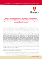 Murdoch University’s submission to the Education, Employment and Workplace Relations Reference Committee's inquiry on 'all aspects of higher education and skills training to support future demand in agriculture and agribusiness in Australia