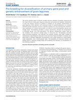 Pre-breeding for diversification of primary gene pool and genetic enhancement of grain legumes