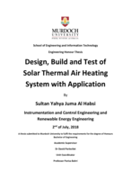 Design, build and test of solar thermal air heating system with application