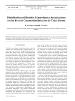 The distribution of benthic macrofauna associations in the Bristol Channel in relation to tidal stress