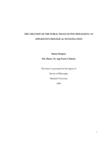 The Creation of the Public Image of Psychologists: an Applied Psychological Investigation