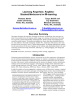 Learning anywhere, anytime: Student motivators for m-learning