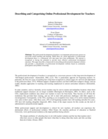 Describing and categorising online professional development for teachers
