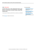 Variant discovery in the sheepmeat odour and flavour in javanese fat tailed sheep using RNA sequencing