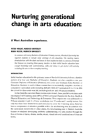 Nurturing generational change in arts education: A West Australian experience