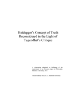 Heidegger's concept of truth reconsidered in the light of Tugendhat's critique