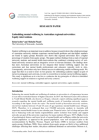 Embedding mental wellbeing in Australian regional universities: Equity interventions
