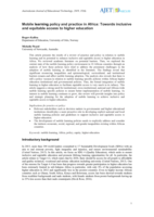 Mobile learning policy and practice in Africa: Towards inclusive and equitable access to higher education