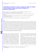 A high dietary concentration of inulin is necessary to reduce the incidence of swine dysentery in pigs experimentally challenged with Brachyspira hyodysenteriae