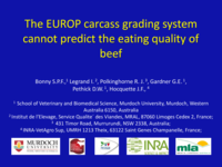 The EUROP carcass grading system does not predict the eating quality of beef