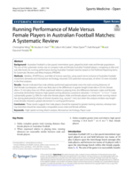 Running performance of Male Versus Female players in Australian Football Matches: A systematic review