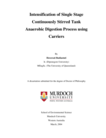Intensification of single stage continuously stirred tank anaerobic digestion process using carriers