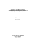 Constructing learning conversations: a study of the discourse and learner experiences of online synchronous discussions