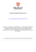 Pattern recognition residential demand response: An option for critical peak demand reduction