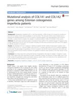 Mutational analysis of COL1A1 and COL1A2 genes among Estonian osteogenesis imperfecta patients