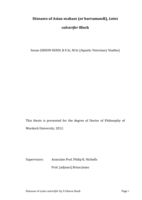 Diseases of Asian seabass (or barramundi), Lates calcarifer Bloch