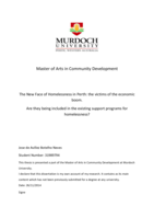 The new face of homelessness in Perth: The victims of the economic boom. Are they being included in the existing support programs for homelessness