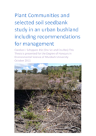 Plant communities and selected soil seedbank study in an urban bushland with recommendations for management