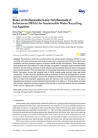 Risks of Perfluoroalkyl and Polyfluoroalkyl substances (PFAS) for sustainable water recycling via aquifers