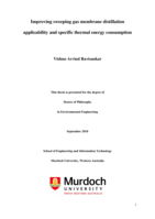 Improving sweeping gas membrane distillation applicability and specific thermal energy consumption