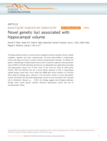 Novel genetic loci associated with hippocampal volume