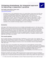 Critiquing situatedness: An integrated approach to improving a researcher’s practice