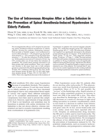 The use of intravenous atropine after a saline infusion in the prevention of spinal anesthesia-induced hypotension in elderly patients