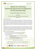 Options for enhancing biodiversity governance arrangements for the Australian Alps: Background Reading for Focus Groups