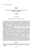 Infant and child mortality in rural Egypt: A comment
