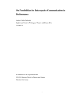 On possibilities for interspecies communication in performance