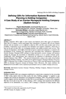 Defining CSFs for information systems strategic planning in holding companies: a case study of an Iranian managerial holding company (system group)