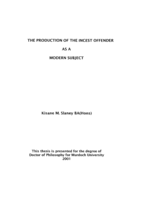 The production of the incest offender as a modern subject
