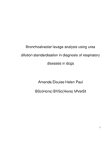 Bronchoalveolar lavage analysis using urea dilution standardisation in diagnosis of respiratory diseases in dogs